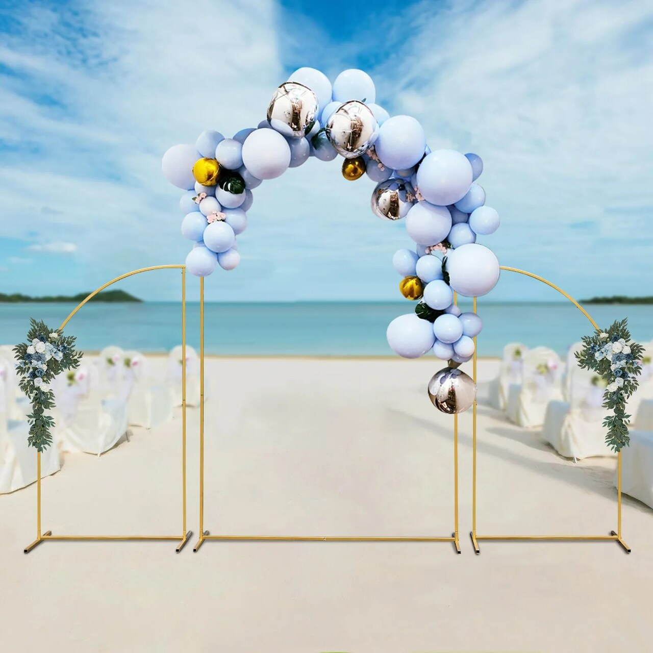3Pcs Metal Stand Wedding Arch Backdrop Stand For Ceremony Party Yard Venue Decor